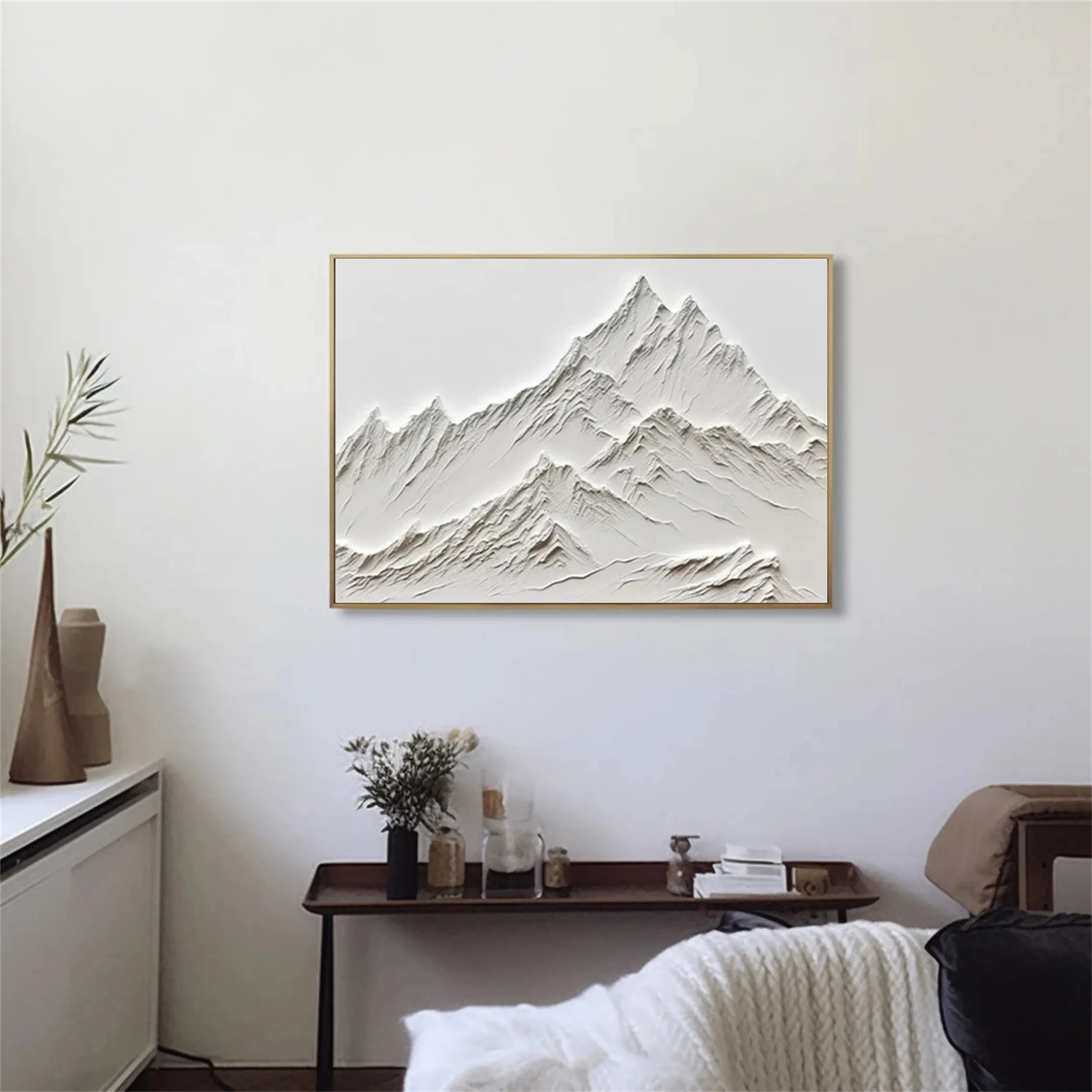 Minimalist Textured Plaster Art Painting - Modern Abstract Wall Decor for Living Room, Bedroom & Office | #MM259