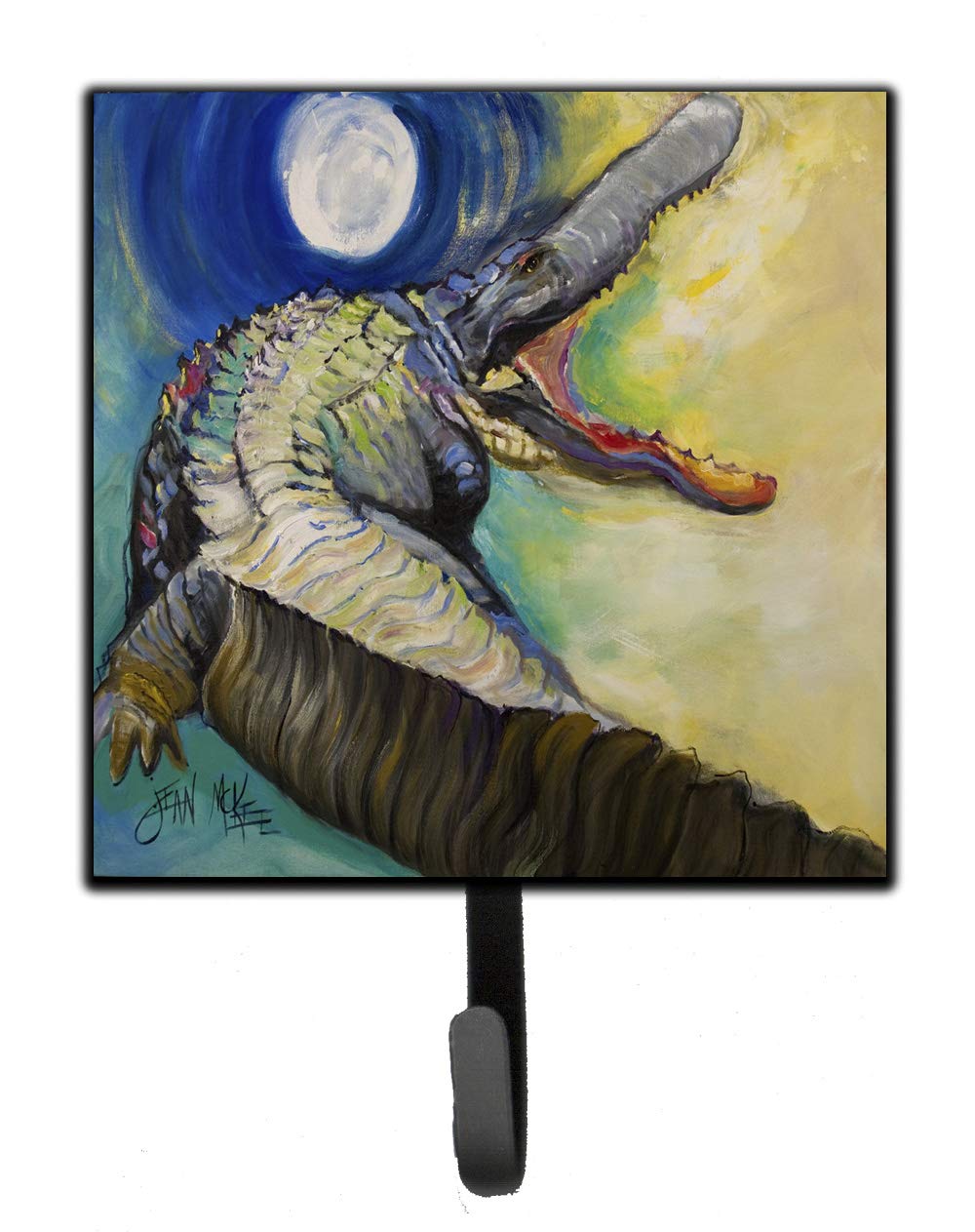Caroline's Treasures JMK1207SH4 Alligator-Shaped Wall Hook - Multi-Purpose Key Holder, Coat Rack & Leash Organizer - Perfect for Entryway, Kitchen & Bathroom Organization