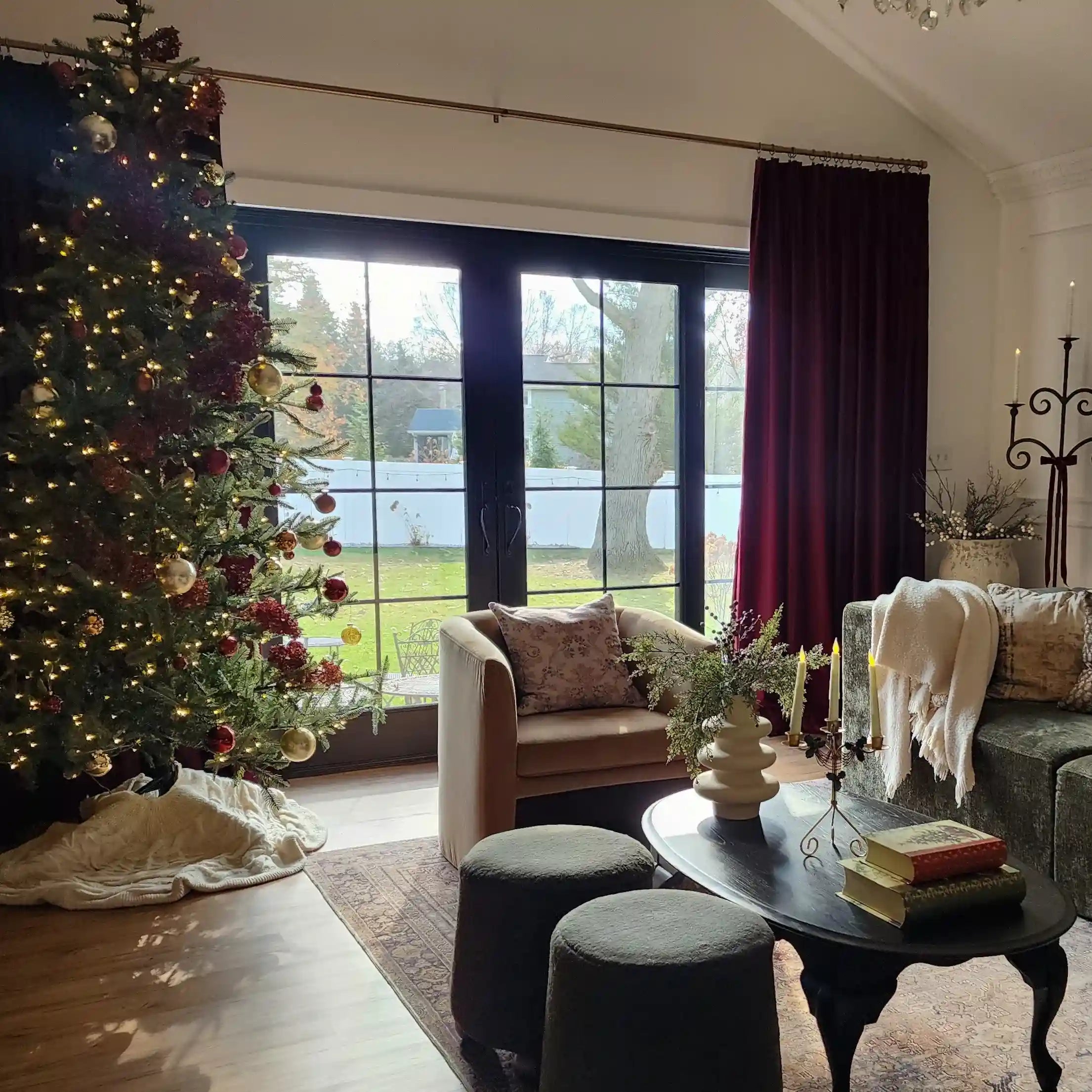 Premium Velvet Curtains - Blackout Thermal Insulated Pleated Drapes for Living Room & Bedroom - Soft Luxury Window Treatments for Home Decor & Noise Reduction