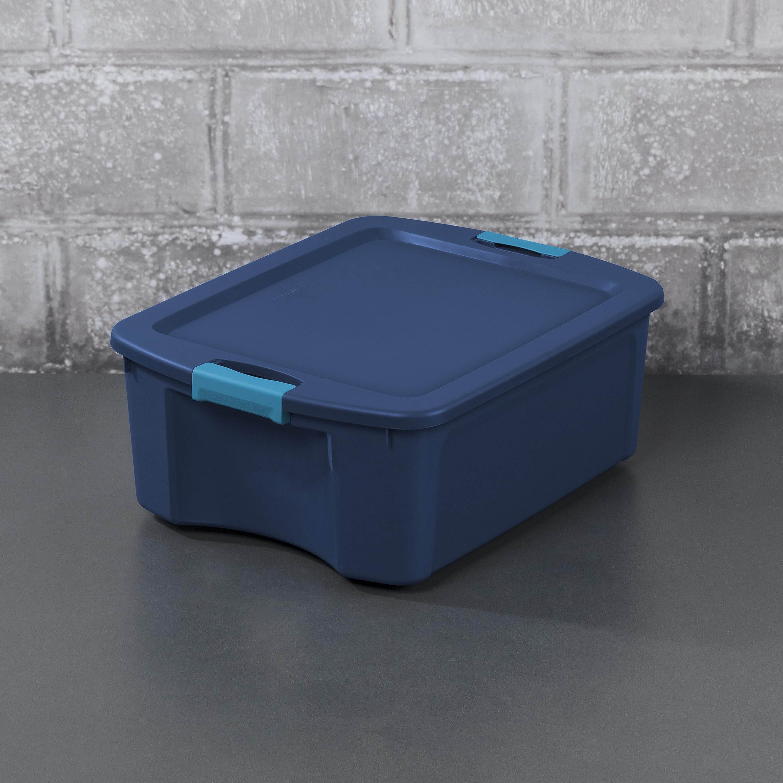 Sterilite 12 Gallon Stackable Storage Bins with Latching Lids - 6-Pack Blue Plastic Tote Containers for Closet Organization, Home Storage & Garage Organization | Perfect for Toys, Seasonal Decor & Household Items