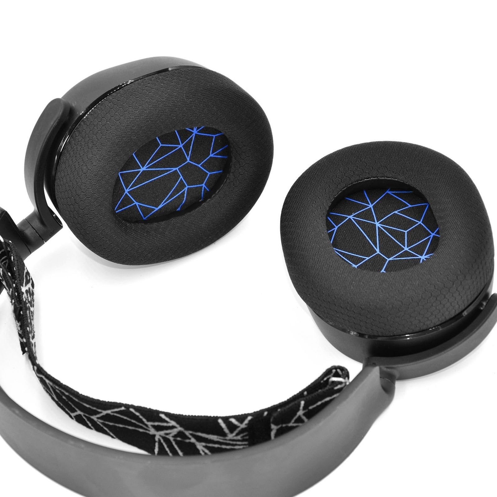 Replacement Earpads for SteelSeries Arctis 7/5/3/1/Pro Wireless Gaming Headset - Soft Memory Foam & Breathable Mesh Fabric Ear Cushions (Black with Blue Stitching) - Perfect for Long Gaming Sessions & Noise Isolation