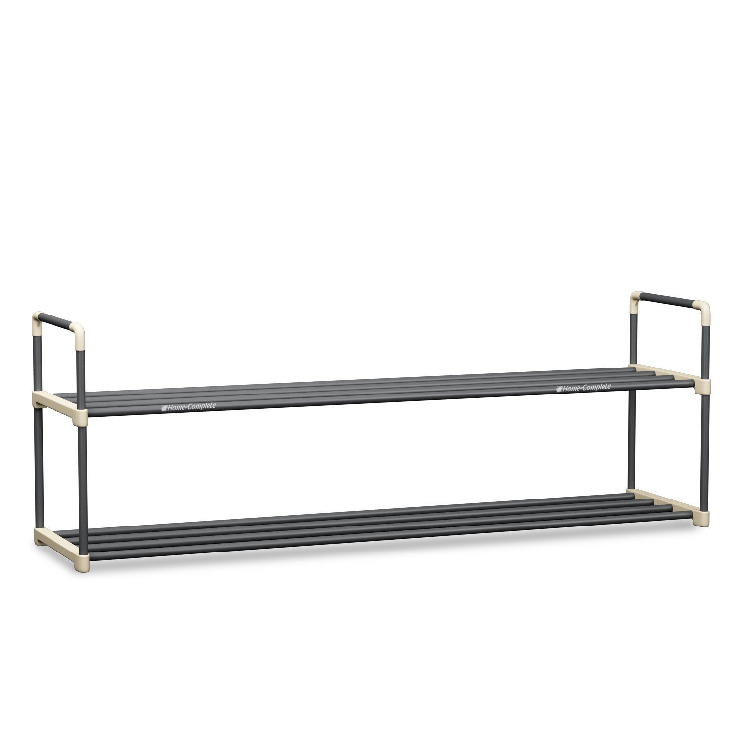 2-Tier Shoe Organizer Rack - Holds 10 Pairs of Shoes, Sneakers, Heels & Boots - Space Saving Storage for Closet, Bathroom, Entryway - by Home-Complete (Gray) - Perfect for Small Spaces & Apartment Living