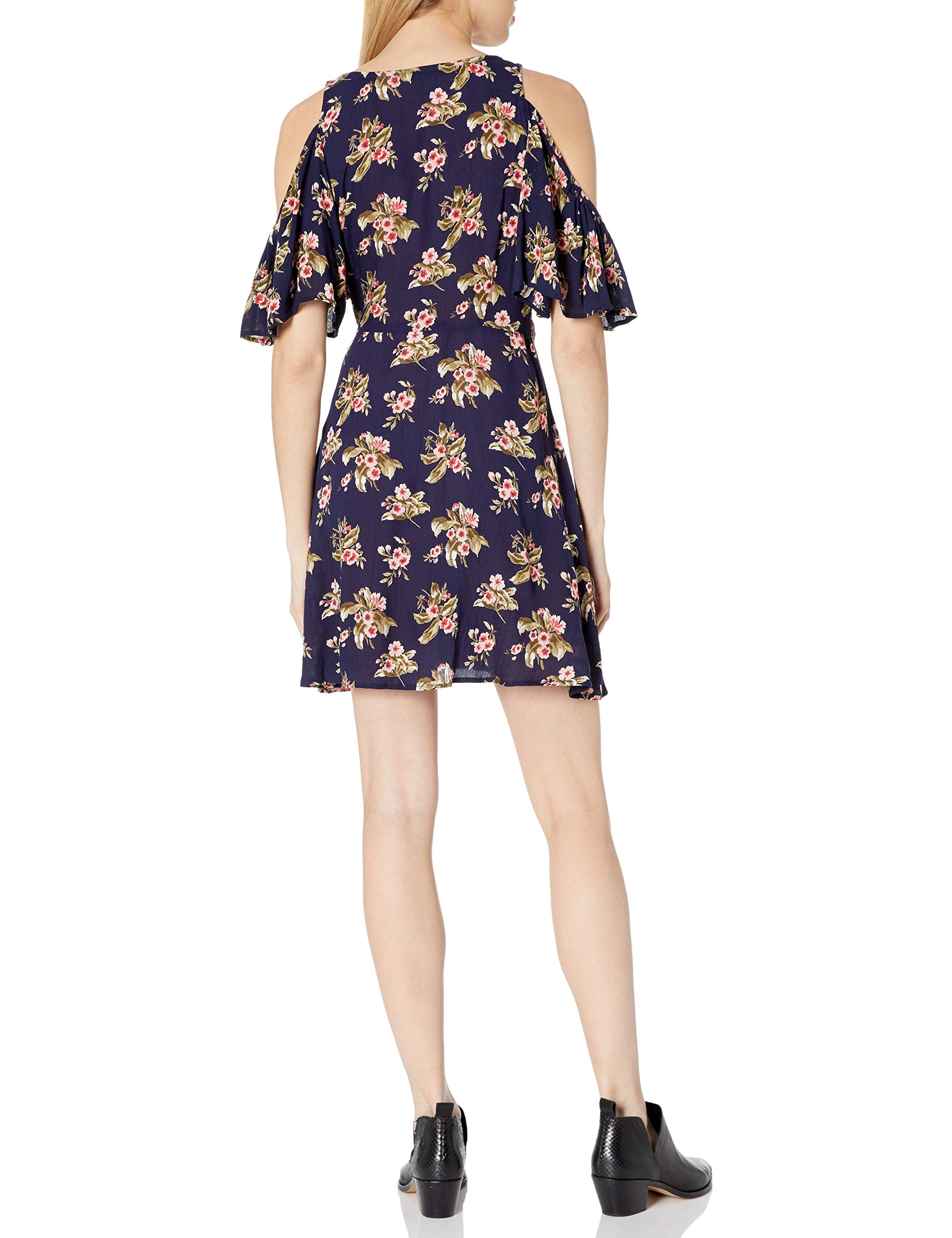 Angie Women's One Size Cold Shoulder Wrap Dress - Flattering Summer Party & Wedding Guest Outfit