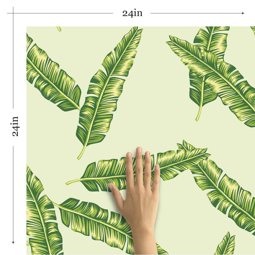 Green and Yellow Textured Floral Peel and Stick Removable Wallpaper - Self-Adhesive Decorative Wall Covering for Bedroom, Living Room, Nursery & Home Decor