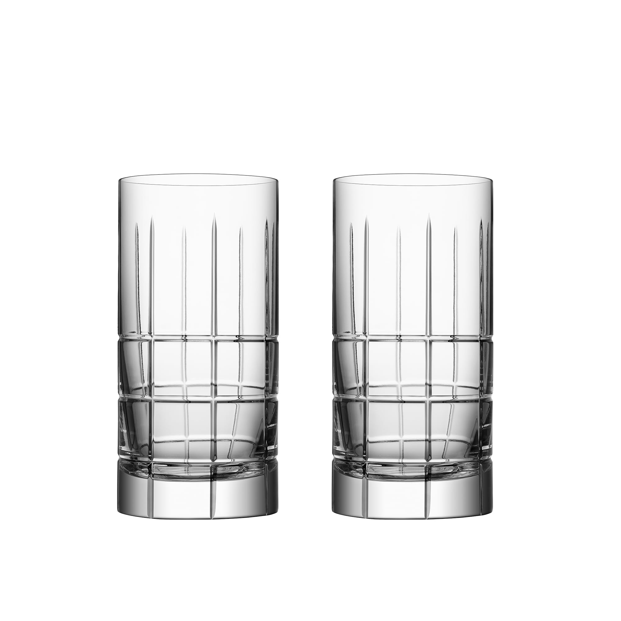 Orrefors Street Tumbler Set of 2 - 12oz Crystal Clear Glass Cups for Coffee, Tea, Juice & Cocktails - Elegant Beverage Glasses for Home, Office & Restaurant Use