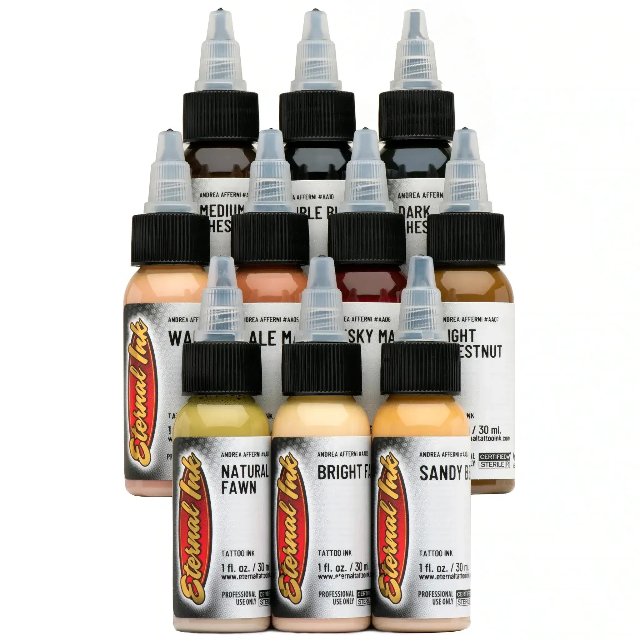 Andrea Afferni Signature Eternal Ink Set - Premium Tattoo Ink for Professional Artists & Beginners - Perfect for Tattoo Studios, Home Use & Gift Giving