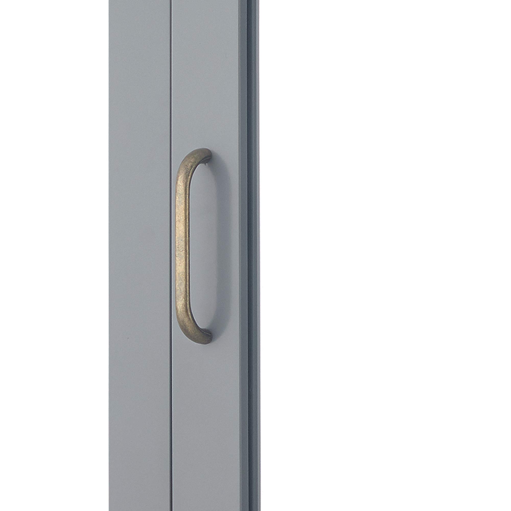 Teamson Mercer Grey Wooden Wall Cabinet with Mirror for Bathroom Storage