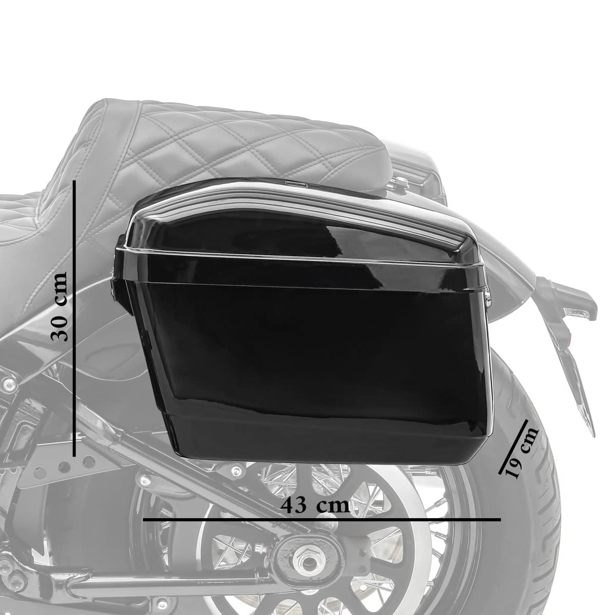 20L Hard Saddlebags for Cruiser & Sport Bikes - CB43358 Compatible Motorcycle Luggage | Perfect for Long Rides & Road Trips