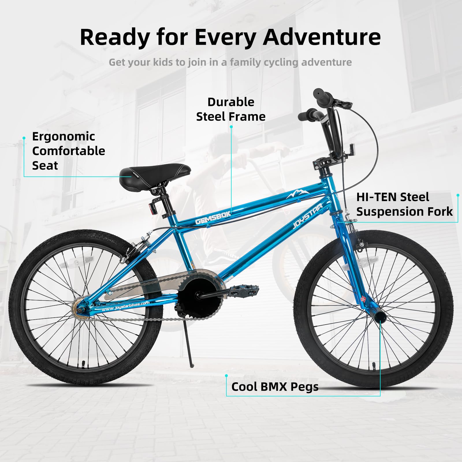 JOYSTAR 20 Inch Kids Freestyle BMX Bike for Boys & Girls Ages 7-12 | Beginner Bicycle with Dual Hand Brakes & 2 Pegs | Multiple Colors | Perfect for Neighborhood Rides, Park Stunts & Learning Bike Skills