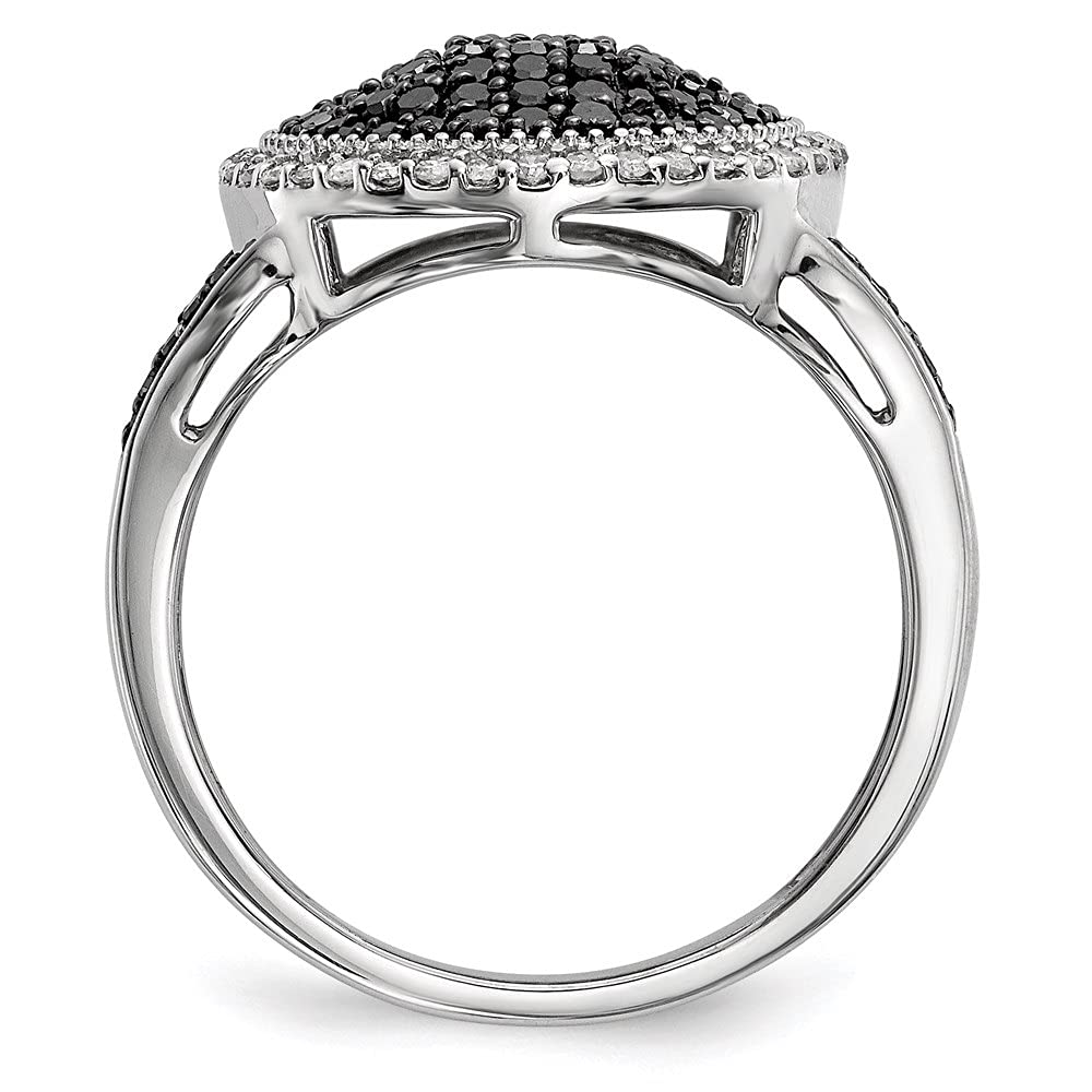 925 Sterling Silver 0.77ct Black & White Diamond Ring for Women | Elegant Wedding, Engagement & Anniversary Jewelry Gift | Diamond2Deal