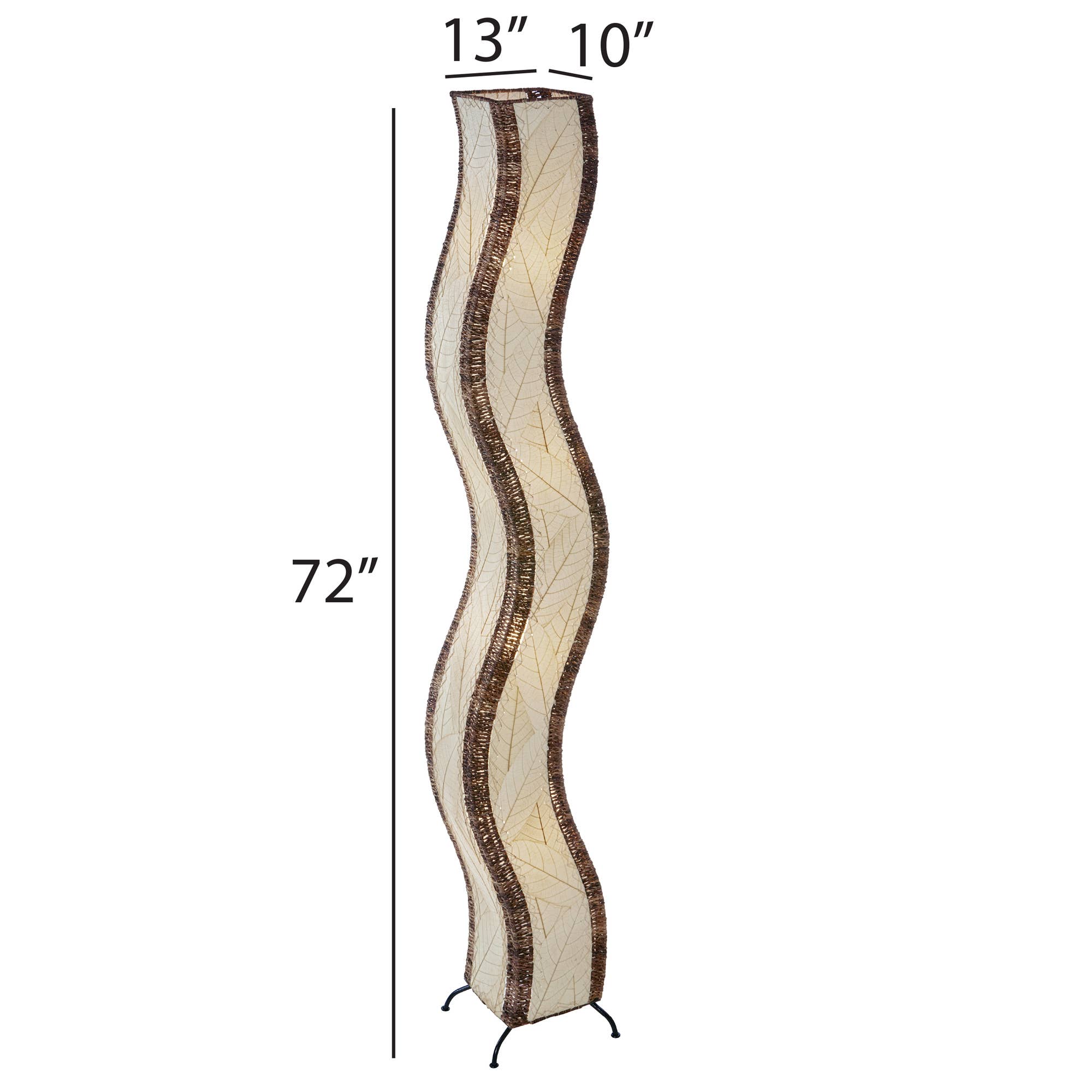 Wave Giant Floor Lamp - Natural Wood Modern Standing Light for Living Room, Bedroom & Office - Bright LED Lighting for Home Decor & Ambience
