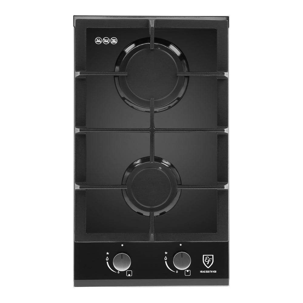30cm 2 Burner Gas Hob - Compact Stainless Steel Cooktop for Small Kitchens | Perfect for Apartments, RVs & Outdoor Cooking