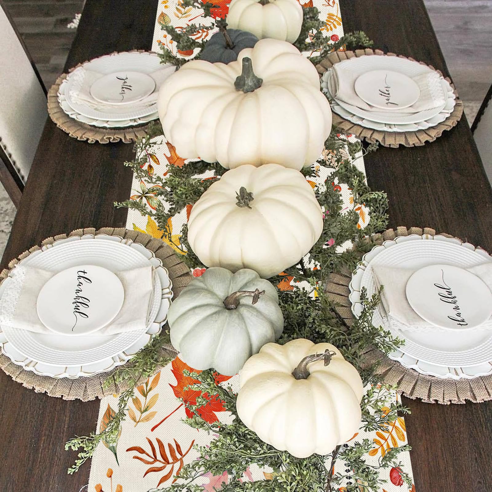 Autumn Maple Leaf Table Runner - 40x180cm Washable Kitchen Decor for Thanksgiving, Holiday Parties & Indoor Fall Decorations | Perfect for Dining Tables, Centerpieces & Seasonal Home Styling