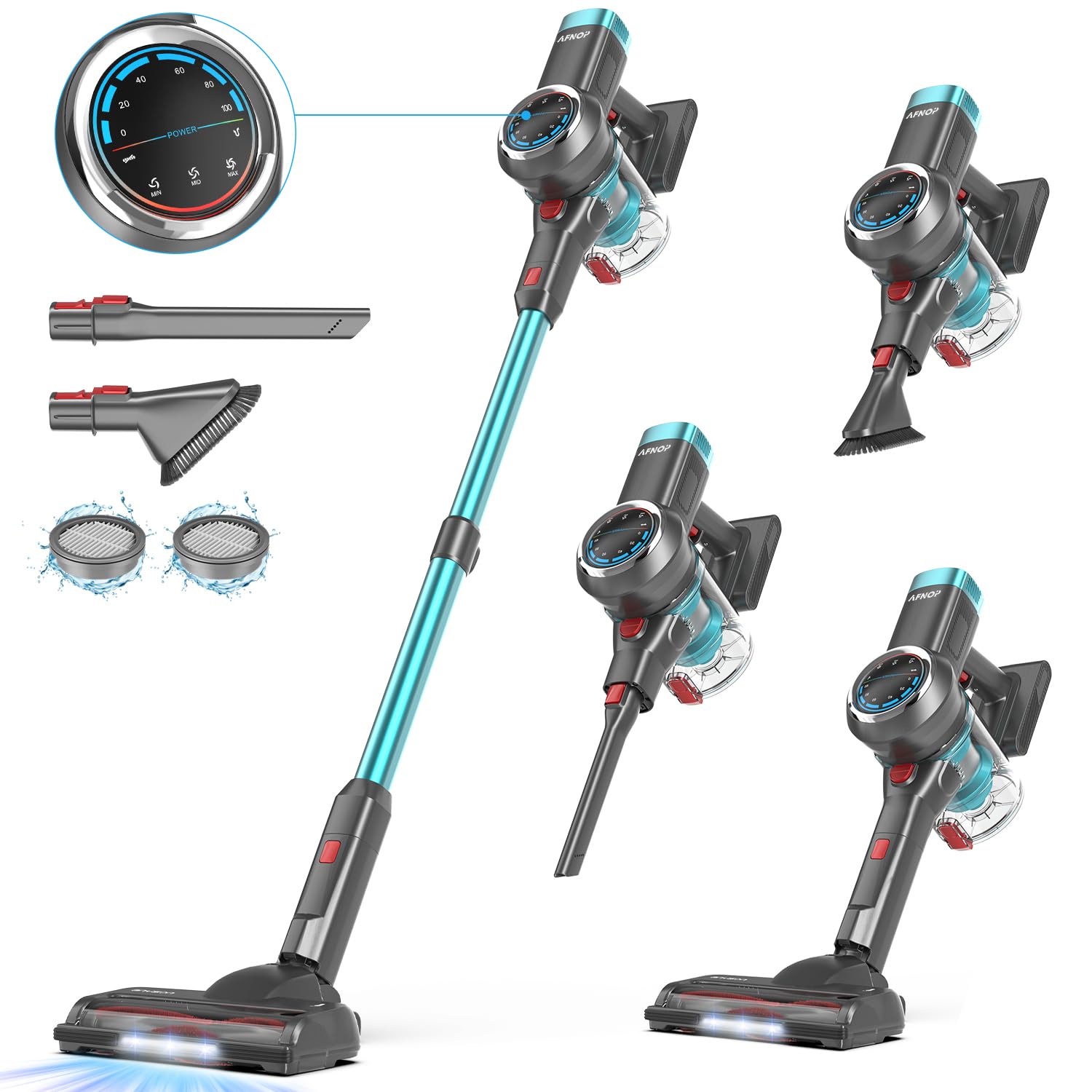 Powerful 550W/45KPa Cordless Vacuum Cleaner - 60 Min Runtime, LED Display, Lightweight & Self-Standing - Ideal for Carpets, Pet Hair & Hardwood Floors | Perfect for Home Cleaning, Car Detailing & Pet Owners