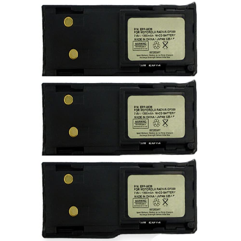 Synergy Digital 2-Way Radio Rechargeable Ni-CD Battery Pack - 7.5V 1200mAh Replacement for Motorola NNTN4497AR & HNN9628A - 3-Pack Combo for Walkie Talkies - Perfect for Construction, Security, and Outdoor Adventures