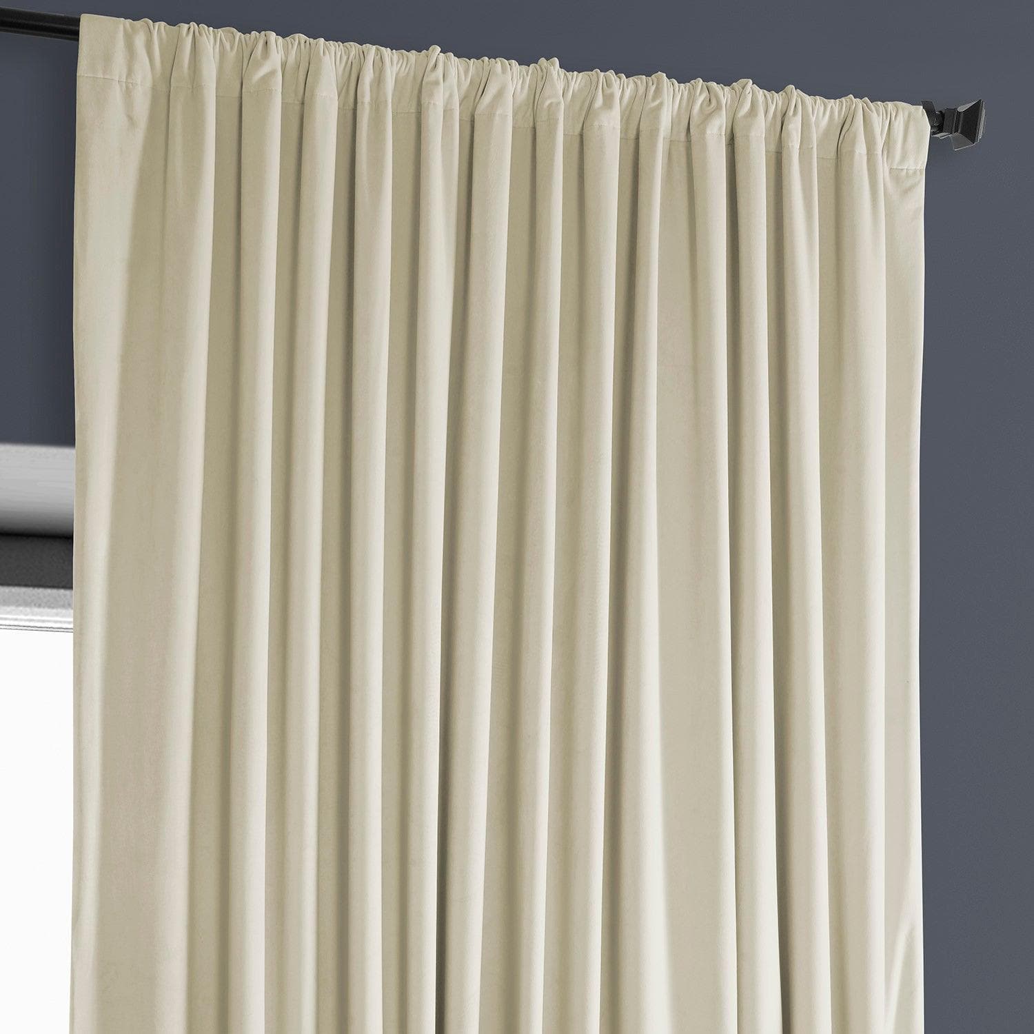 Au Lait Crème Extra Wide Heritage Plush Velvet Blackout Curtains for Bedroom - Thermal Insulated Noise Reducing Window Drapes for Living Room & Nursery (90