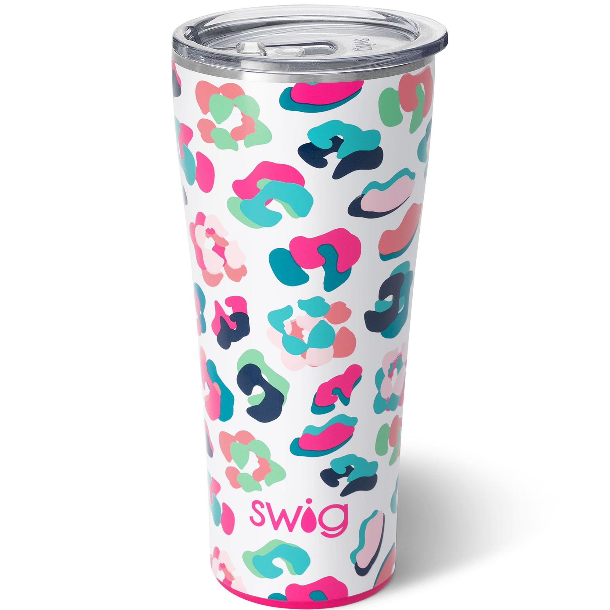Swig Life XL 32oz Insulated Stainless Steel Tumbler - Leakproof Lid, Cup Holder Friendly, Dishwasher Safe Travel Mug for Hot & Cold Drinks - Perfect for Coffee, Iced Tea, Smoothies & Outdoor Adventures (Party Animal Design)