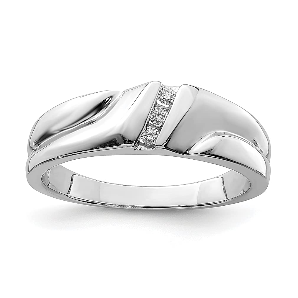 925 Sterling Silver Diamond Men's Ring - Elegant Fine Jewelry for Men, Perfect Gift for Dad, Husband & Boyfriend - Ideal for Weddings, Anniversaries & Special Occasions