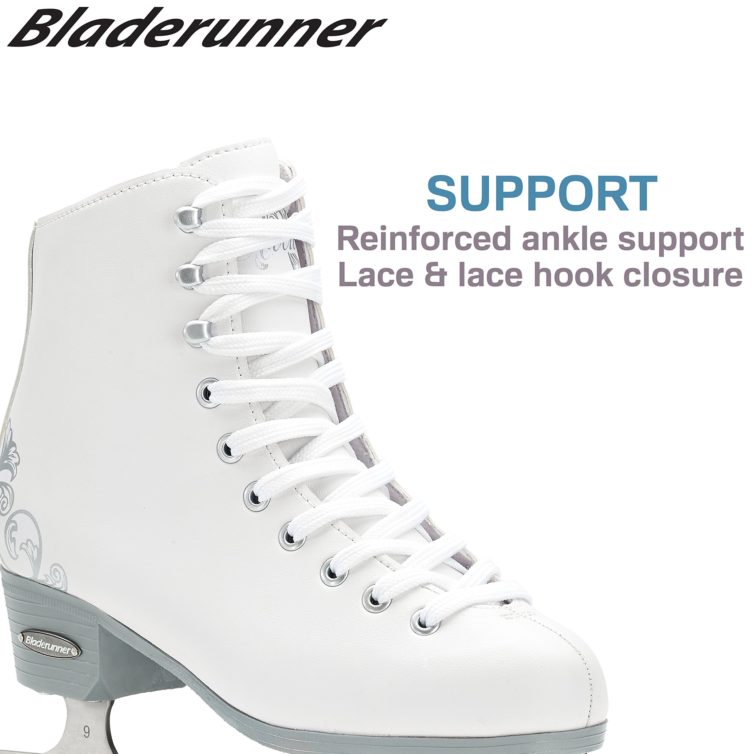 Rollerblade Allure Girls Figure Ice Skates - White - Comfortable & Stylish for Beginners & Kids - Perfect for Ice Rinks, Birthday Parties & Winter Sports