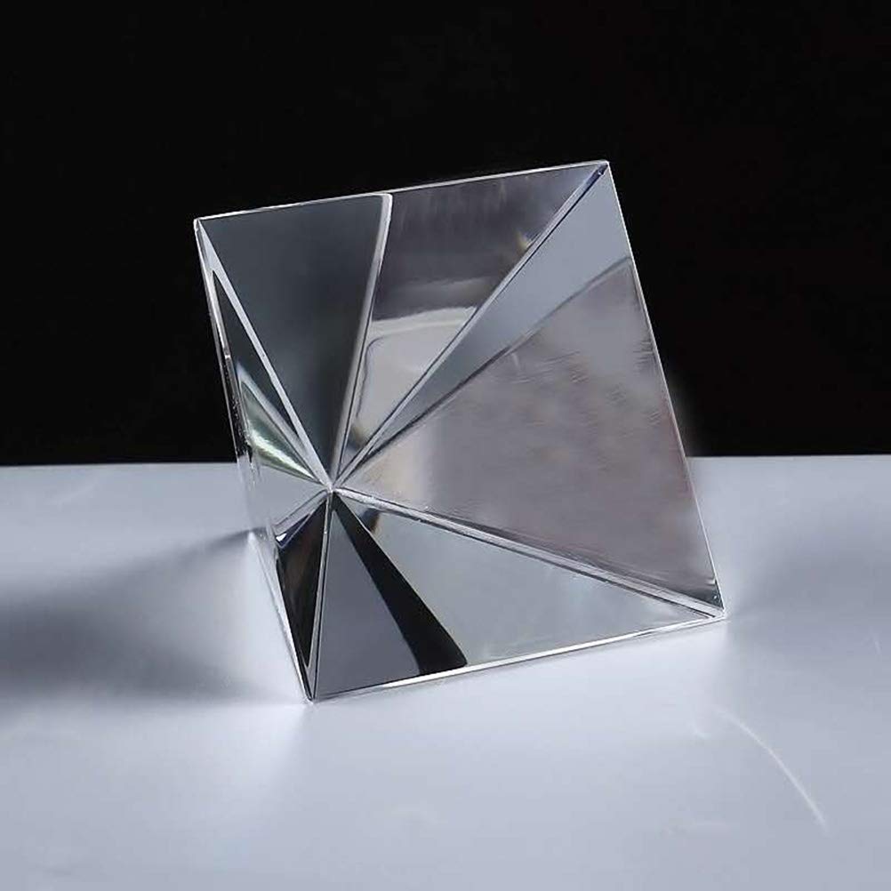 1pc Clear Crystal Prism Pyramid - Feng Shui Desk Ornament, Home & Office Decor, Meditation & Healing Tool - Perfect for Yoga Rooms, Meditation Spaces & Positive Energy Decor