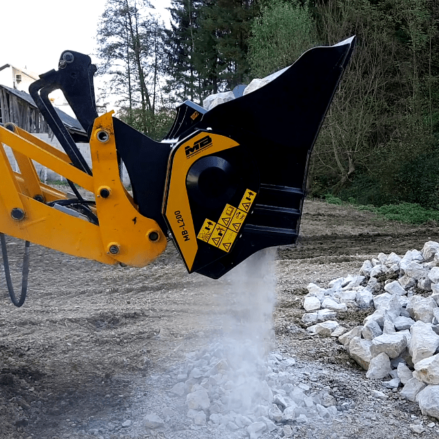 MB L200 S2 Bucket Crusher for Excavators - Heavy-Duty Demolition & Recycling Attachment for Construction Sites & Mining Operations