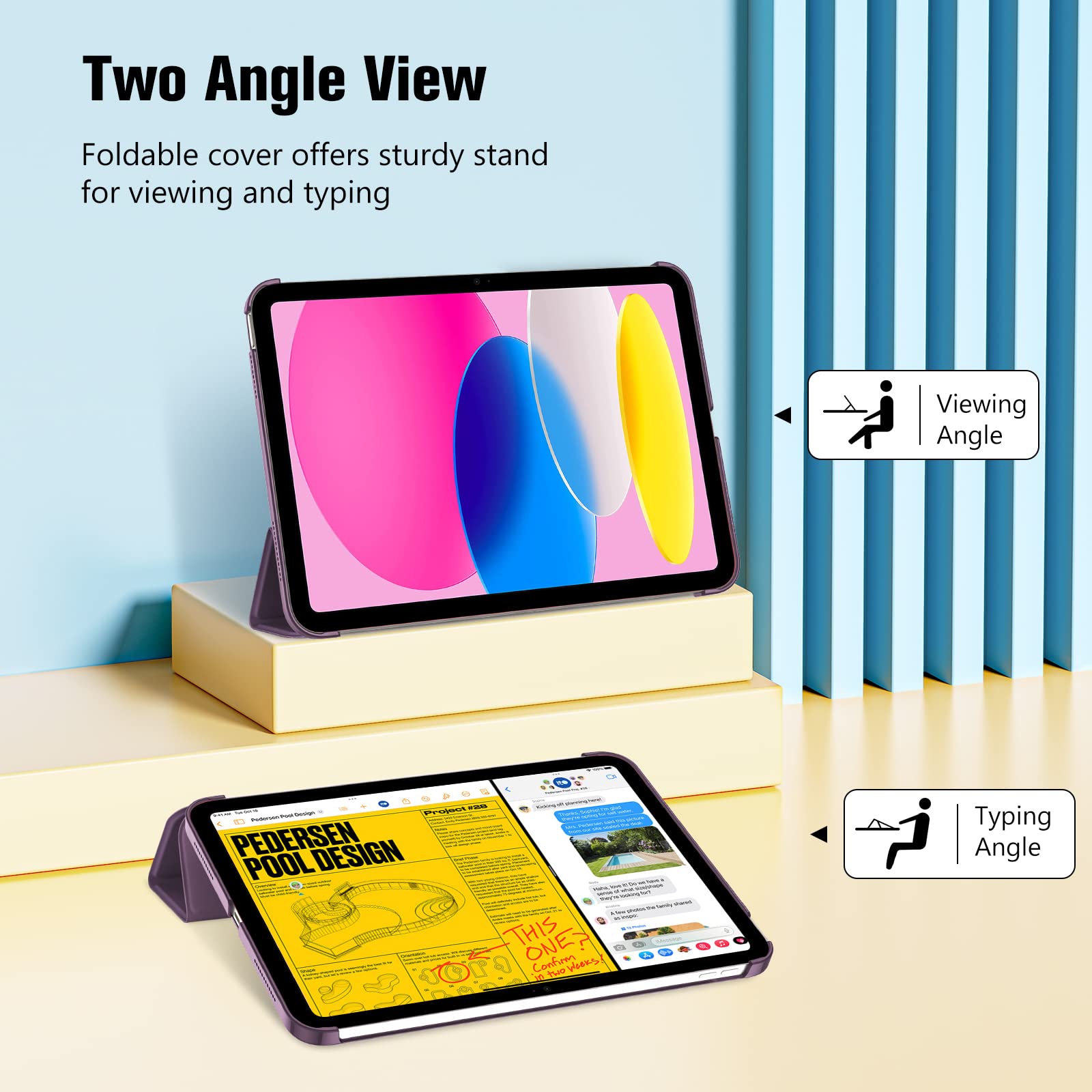 ProCase iPad 11th Generation Case (2025 A16) & iPad 10th Generation Case 10.9 Inch (2022) - Slim Smart Stand Protective Cover with Translucent Hard Back, Auto Wake/Sleep - Purple | Perfect for Work, School & Travel