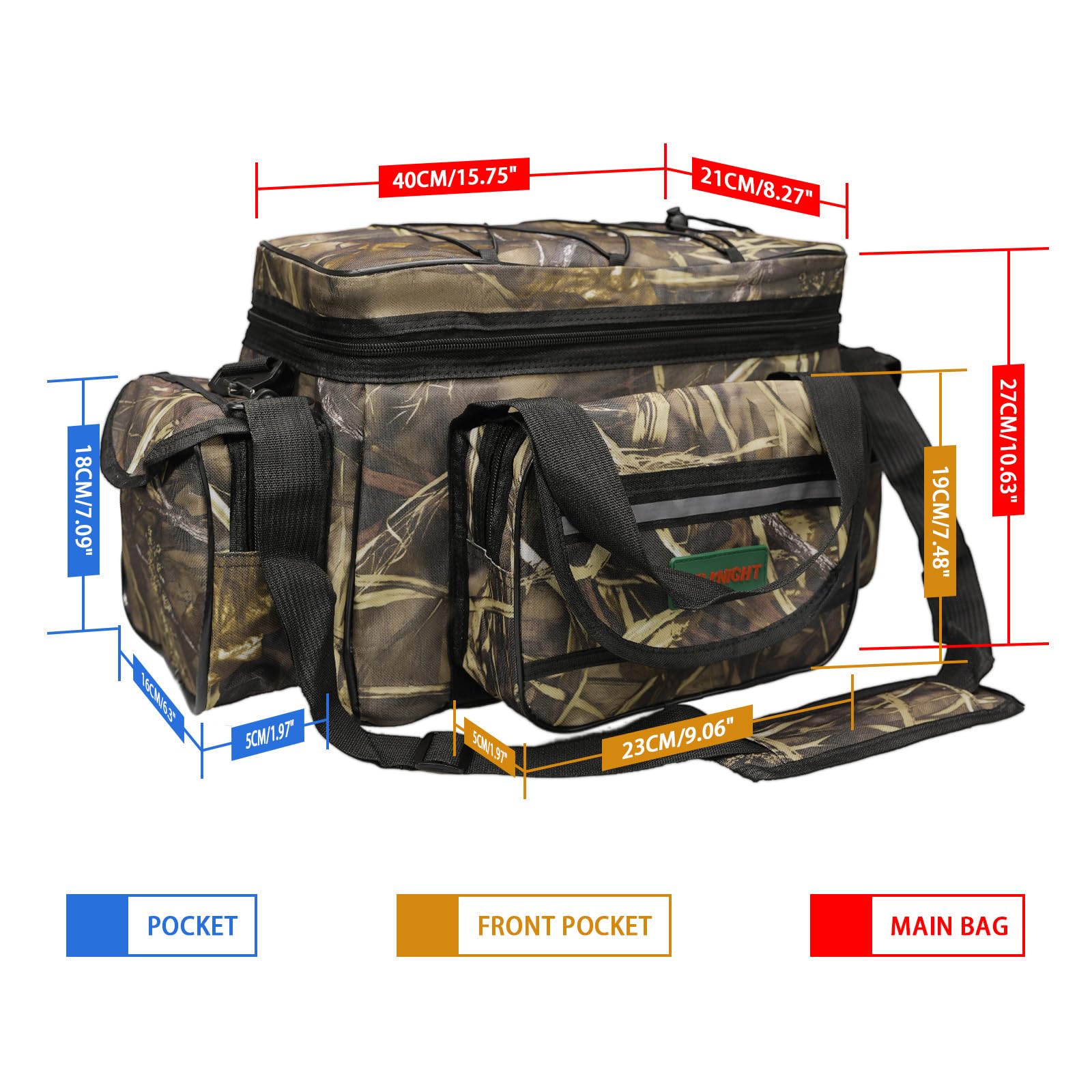 SeaKnight Waterproof Fishing Tackle Bag - Durable Saltwater & Freshwater Fishing Gear Organizer with Padded Shoulder Strap - Perfect for Bass, Trout & Offshore Fishing Trips