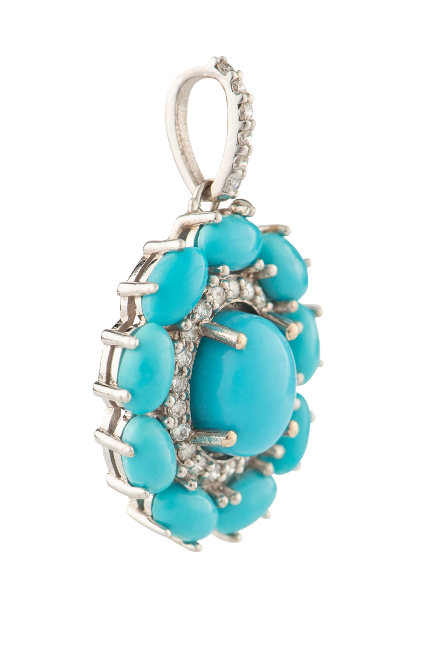 Sleeping Beauty Turquoise Pendant Necklace - Genuine Natural Stone Jewelry for Women - Perfect for Boho Fashion, Gift Giving & Spiritual Healing