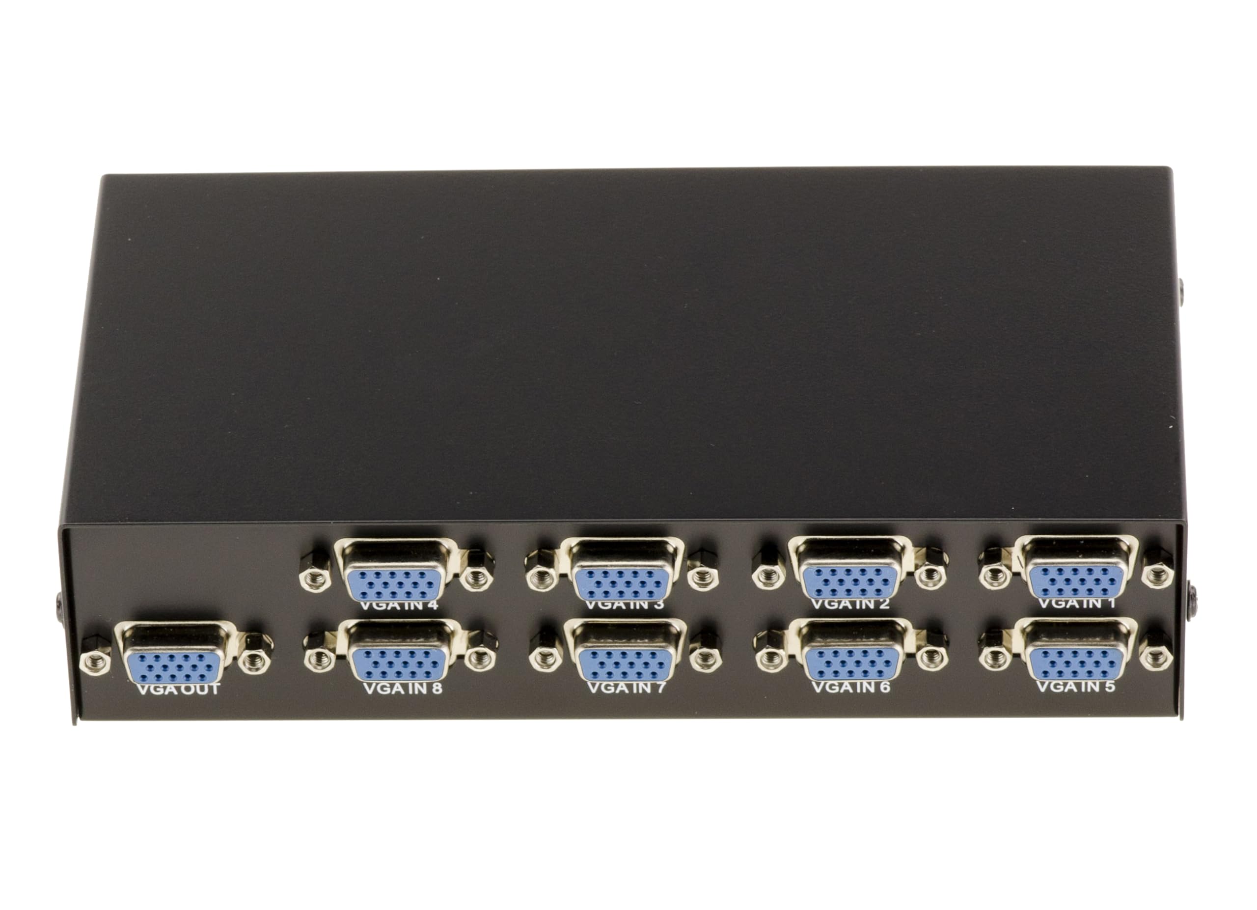 8-Port VGA Switch Box - Metal Casing - 8 Inputs to 1 Output or 1 Input to 8 Outputs - Perfect for Multi-Computer Setups, Conference Rooms, and Home Theater Systems