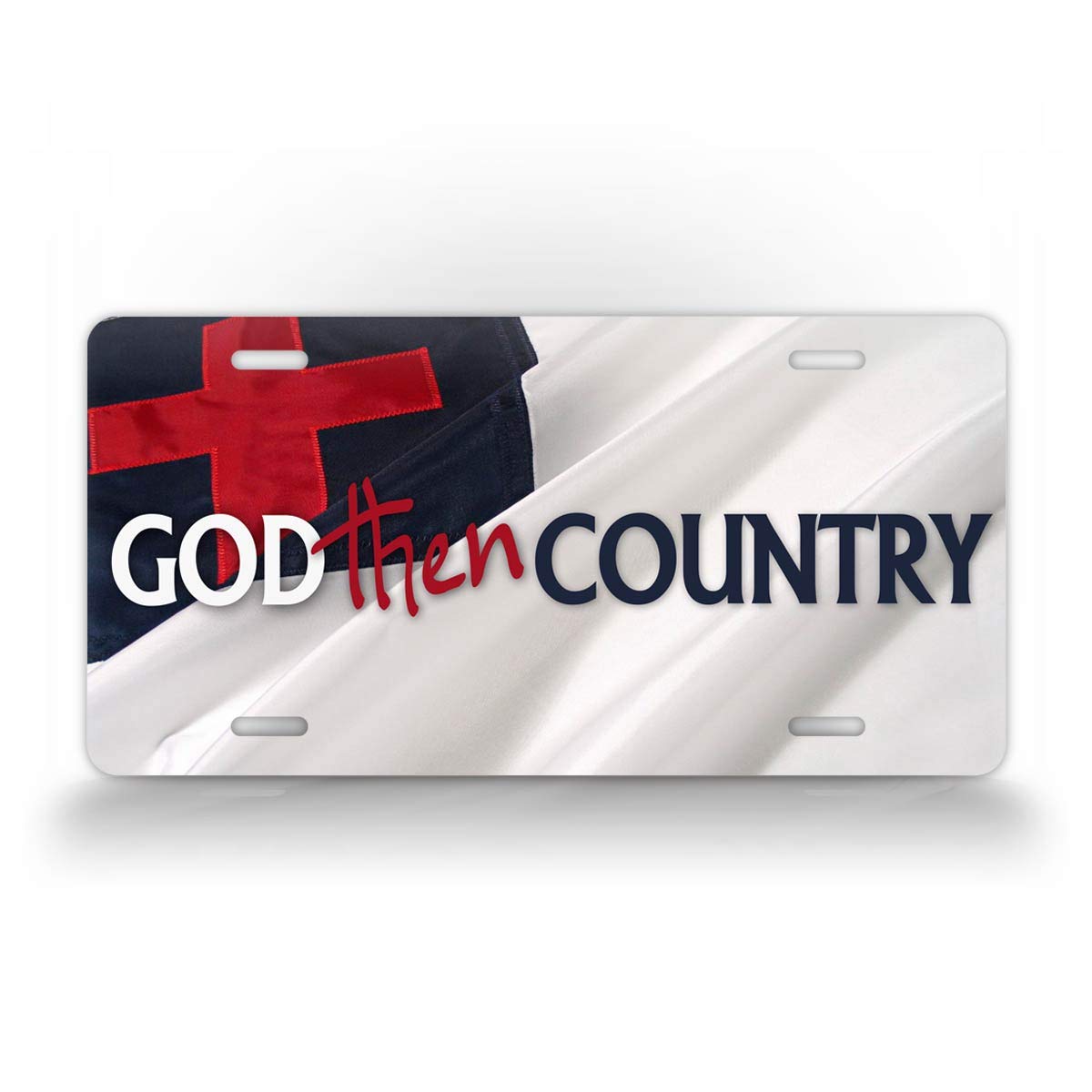 God Then Country Christian License Plate - Patriotic Auto Tag for Cars, Trucks & SUVs - Perfect for Church, Military Support & American Pride