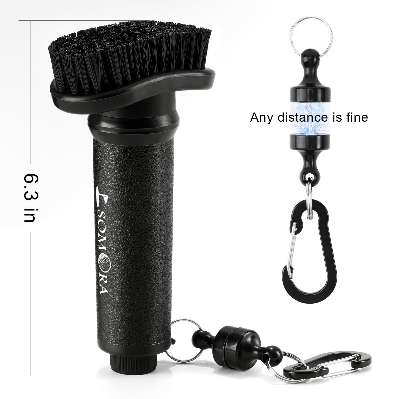 Premium Golf Club Cleaning Brush with Nylon Bristles & Magnetic Clip - Squeeze Bottle Design for Easy Water Flow - Ideal Golf Accessories & Gifts for Men (Christmas, Birthday, White Elephant) - Perfect for On-Course Cleaning & Club Maintenance