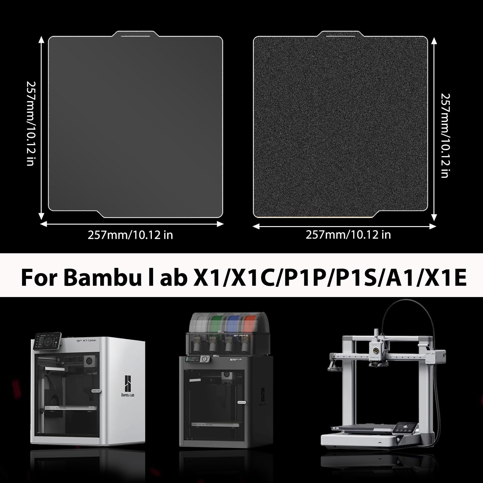 Bambu Lab PEI Build Plate 257x257mm - Smooth & Textured for X1/P1/A1 Series | 3D Printing