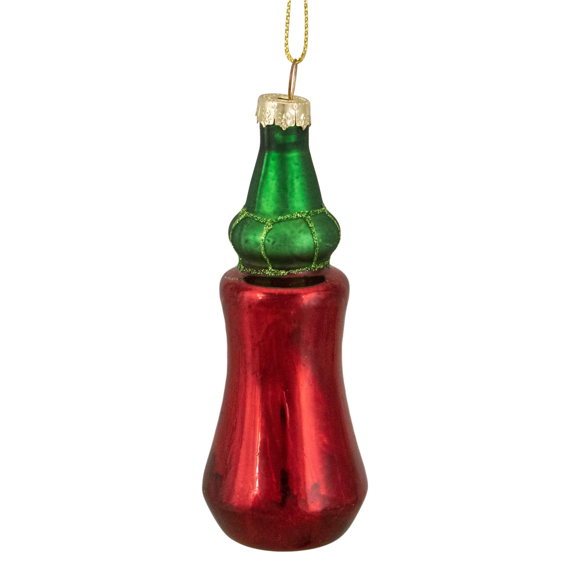 Northlight 4-Inch Red & Green Hot Sauce Bottle Glass Christmas Ornament - Festive Holiday Tree Decoration for Home, Office & Gift Giving