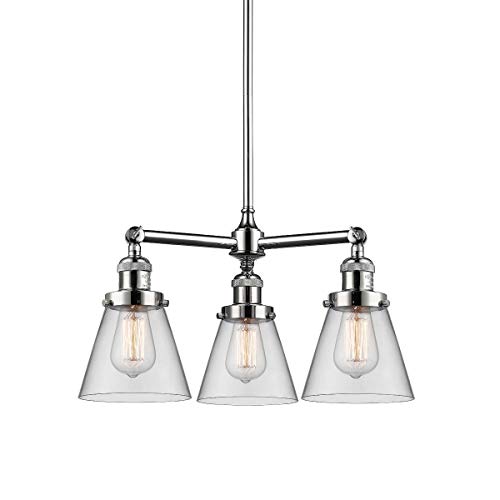 Innovations 207-PC-G62 3-Light Modern Chandelier in Polished Chrome - Elegant Dining Room & Bedroom Ceiling Light Fixture for Home Decor