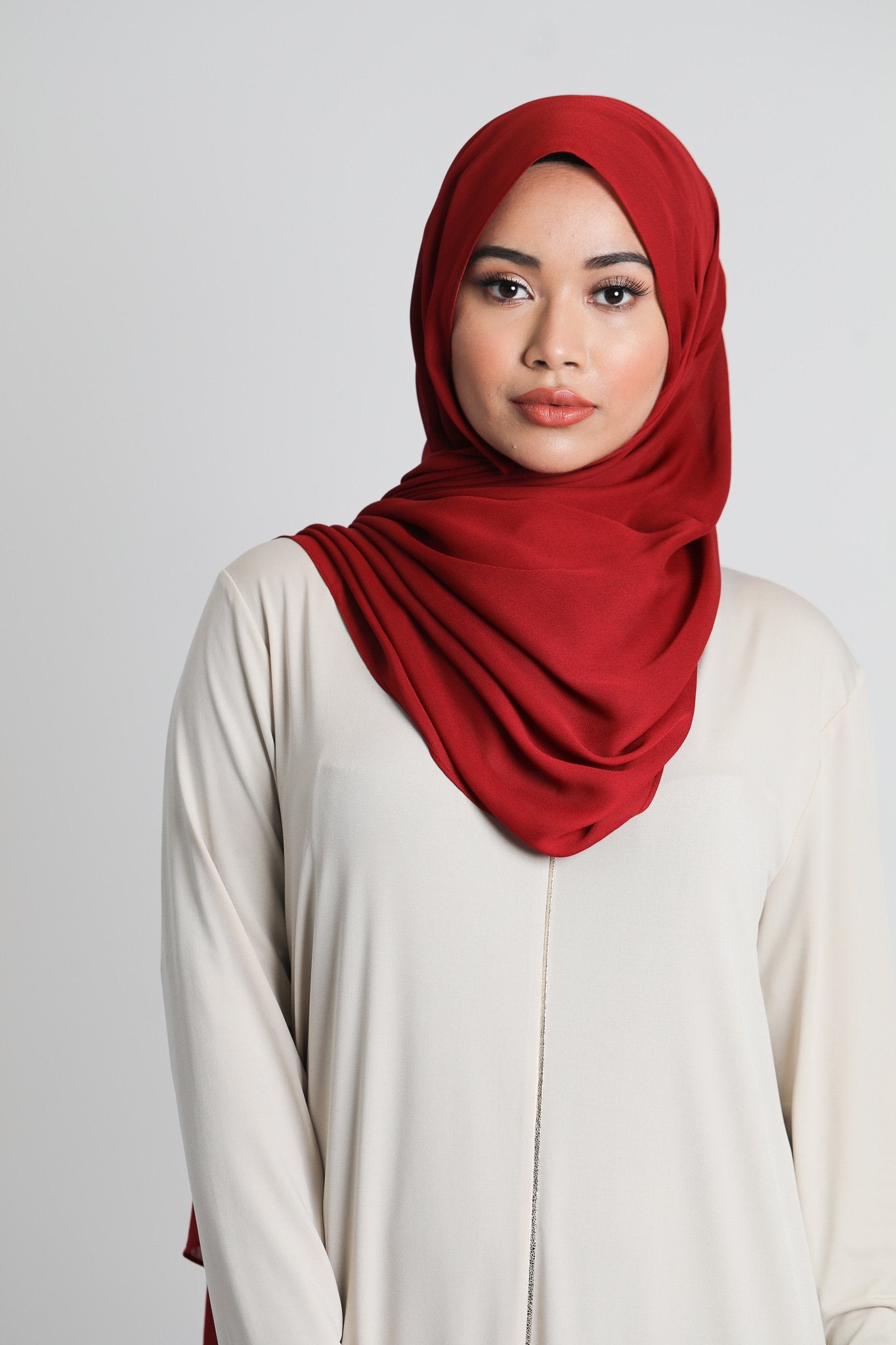Elegant Red Chiffon Scarf for Women - Lightweight & Soft Fashion Accessory - Perfect for Parties, Weddings, and Everyday Wear