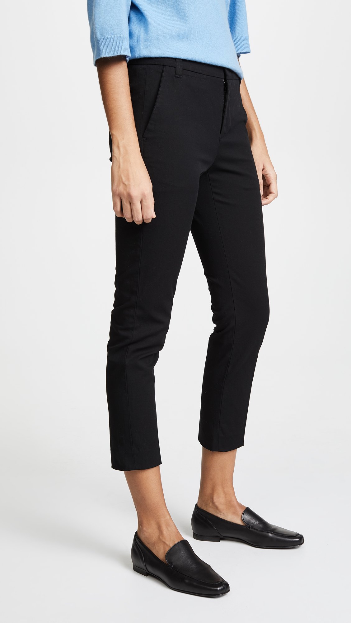 Vince Women's Coin Pocket Chino Pants - Classic Black Casual Trousers for Work & Everyday Wear | Size 2 | Comfortable Stretch Fabric for Office & Weekend Outings