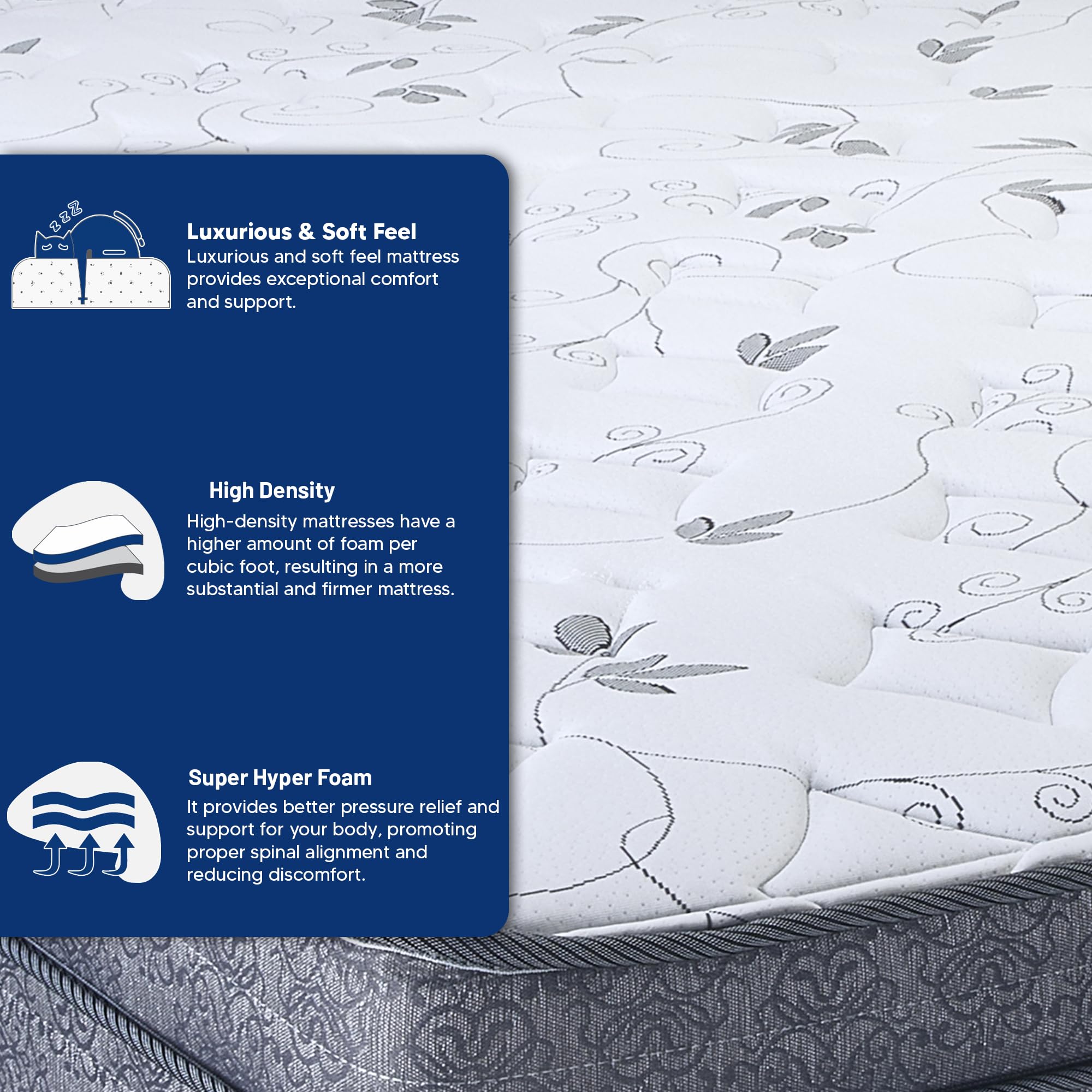 Treaton 13-Inch Extra Firm Hybrid Mattress with Eurotop & 8
