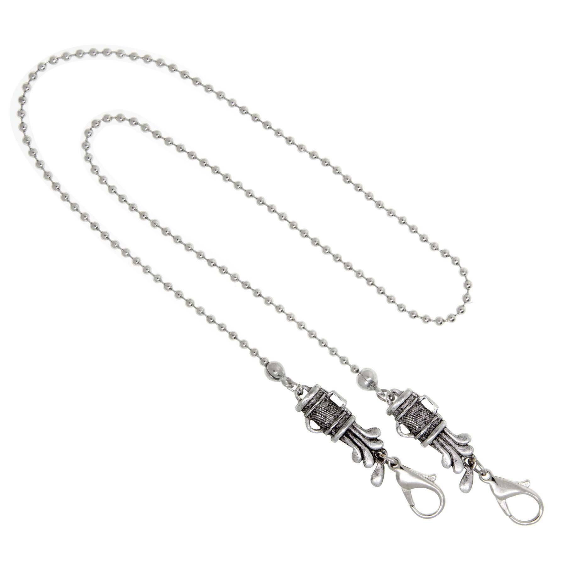 1928 Jewelry Golf Club Set Ball Chain Mask Holder 22 Inches - Stylish Golf Accessory for Mask Storage & Keychain - Perfect for Golfers, Travel & Everyday Use