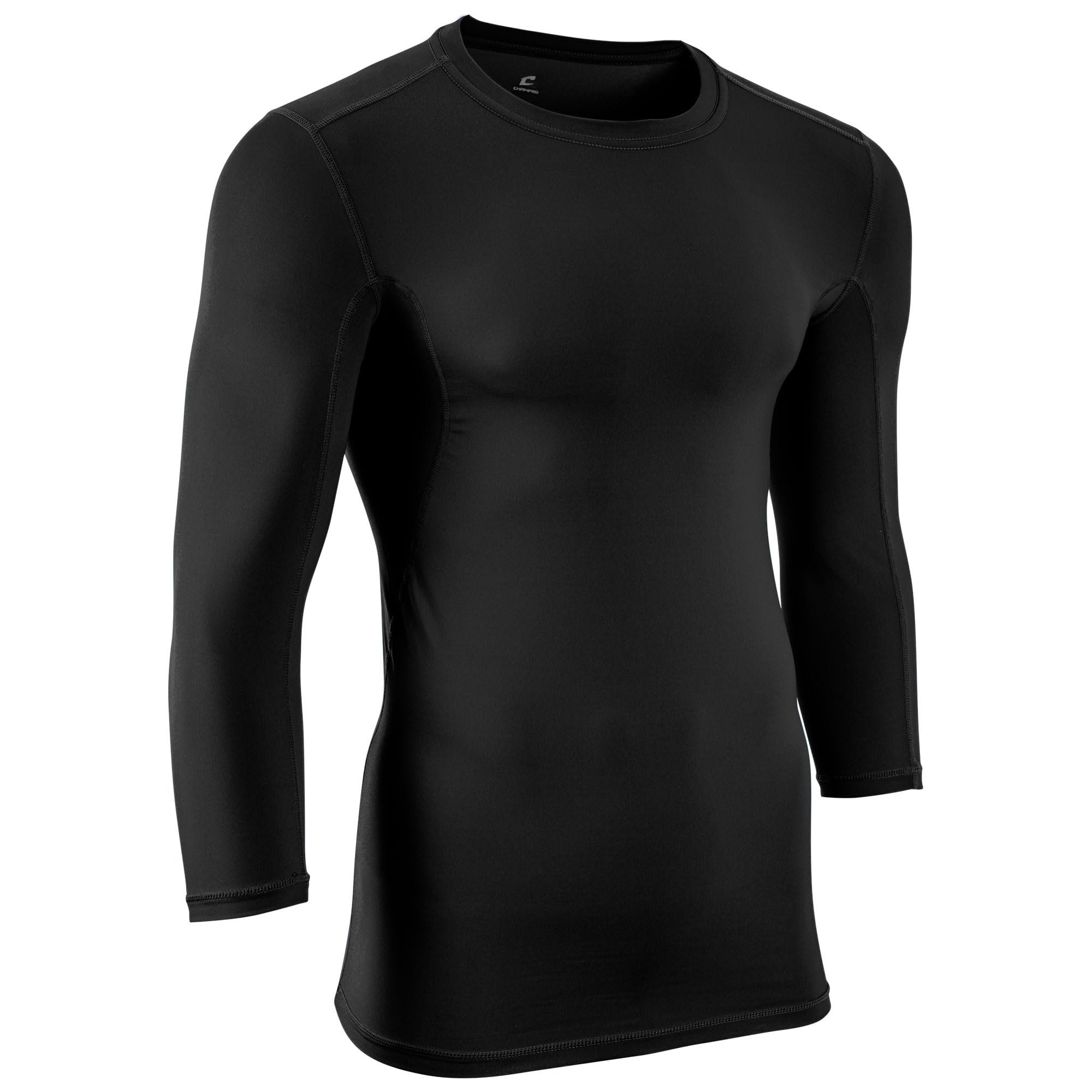 CHAMPRO Lightning Men's 3/4 Sleeve Compression Shirt - Moisture Wicking Baselayer for Football, Basketball & Baseball Training - Performance Athletic Top for Sports & Workouts