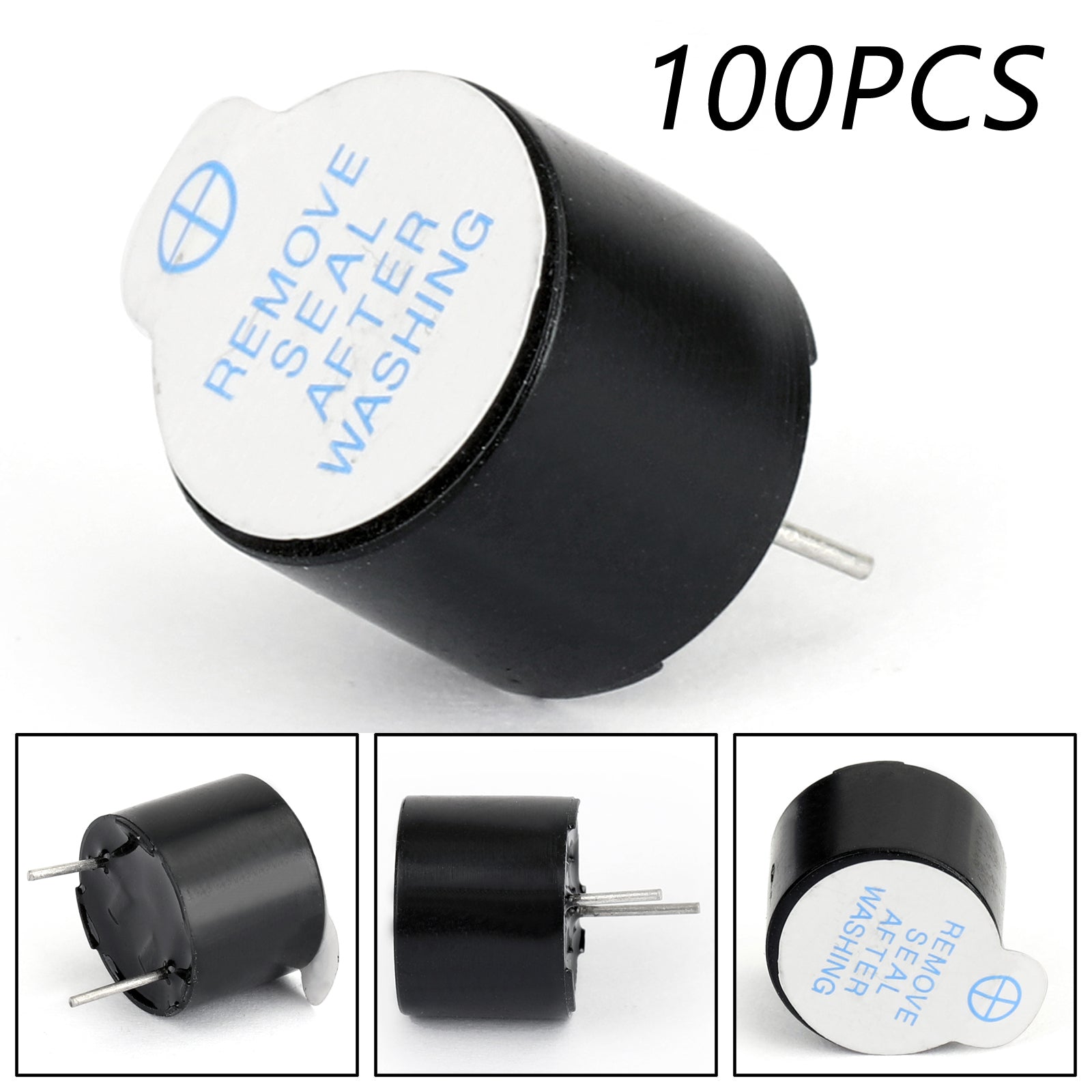 100Pcs 5V Active Buzzer Electromagnetic Magnetic Long Continuous Beep Tone Alarm - for DIY Electronics, Arduino Projects, Security Systems & Home Automation