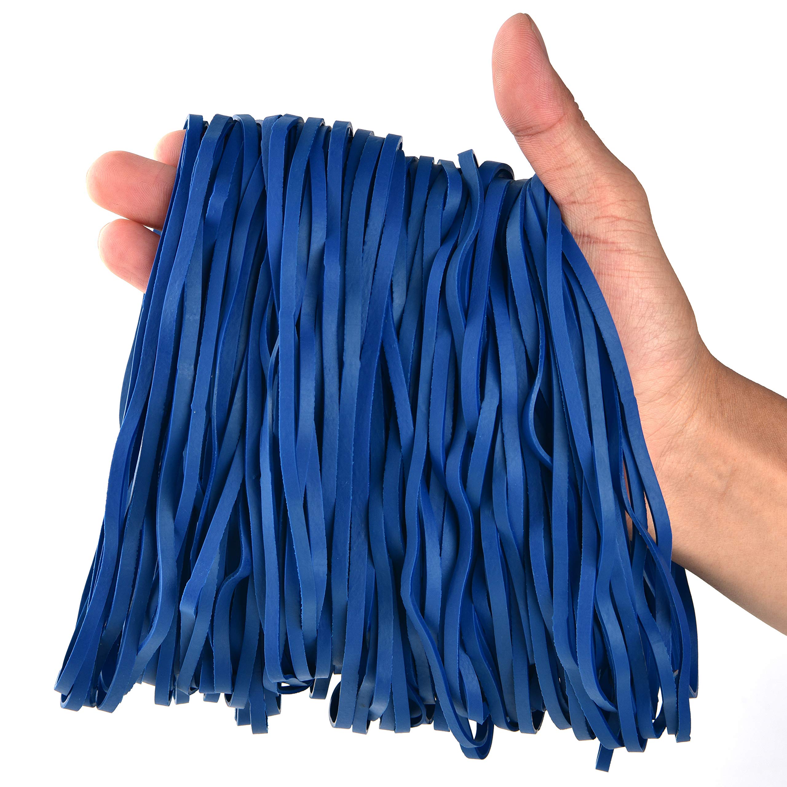 Coopay 180-Piece Large Rubber Bands Bulk, 8-Inch Heavy Duty Strong Elastic Bands for Office, School & Home Use - Secure Trash Cans, File Folders, Bundling Items (Blue) - Perfect for Organizing, Packing & DIY Projects