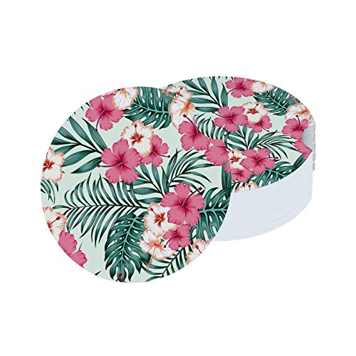 Exotic Hibiscus Flower Palm Leaves