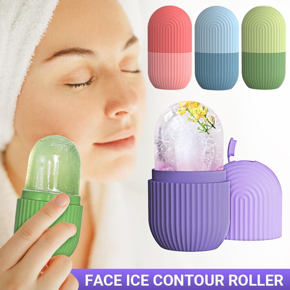 ShopiMoz Ice Roller for Face Massage - Cooling Facial Roller for Puffy Eyes & Glowing Skin - Reusable & Unbreakable Ice Cube Roller for Men & Women - Perfect for Morning Routine & Post-Workout Recovery