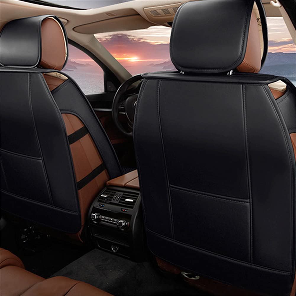 Premium Leather Car Seat Covers for SEAT Tarraco 2020 - Waterproof, Scratch-Resistant, Non-Slip Seat Protectors with Airbag Compatibility (Full Set, Black/Red) - Perfect for Road Trips, Daily Commutes & Luxury Car Interior Protection