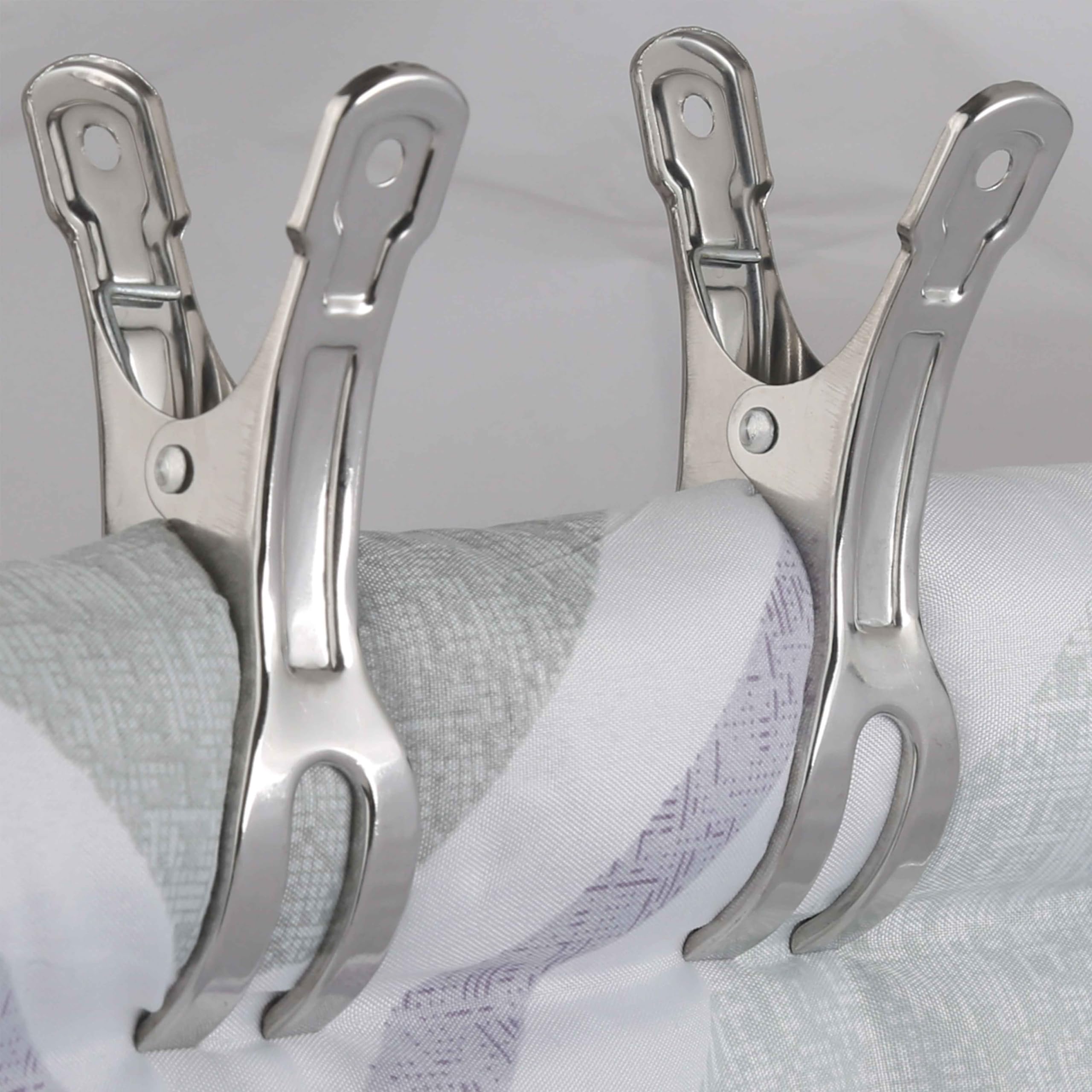 WEBI Beach Towel Clips 5 Pack - 4.3 Inch Heavy Duty Pool Cover Clips, Beach Chair Clamps for Above Ground Pools, Chairs, Blankets, Quilts - Perfect for Cruise, Boat, Picnic, Camping & Outdoor Activities