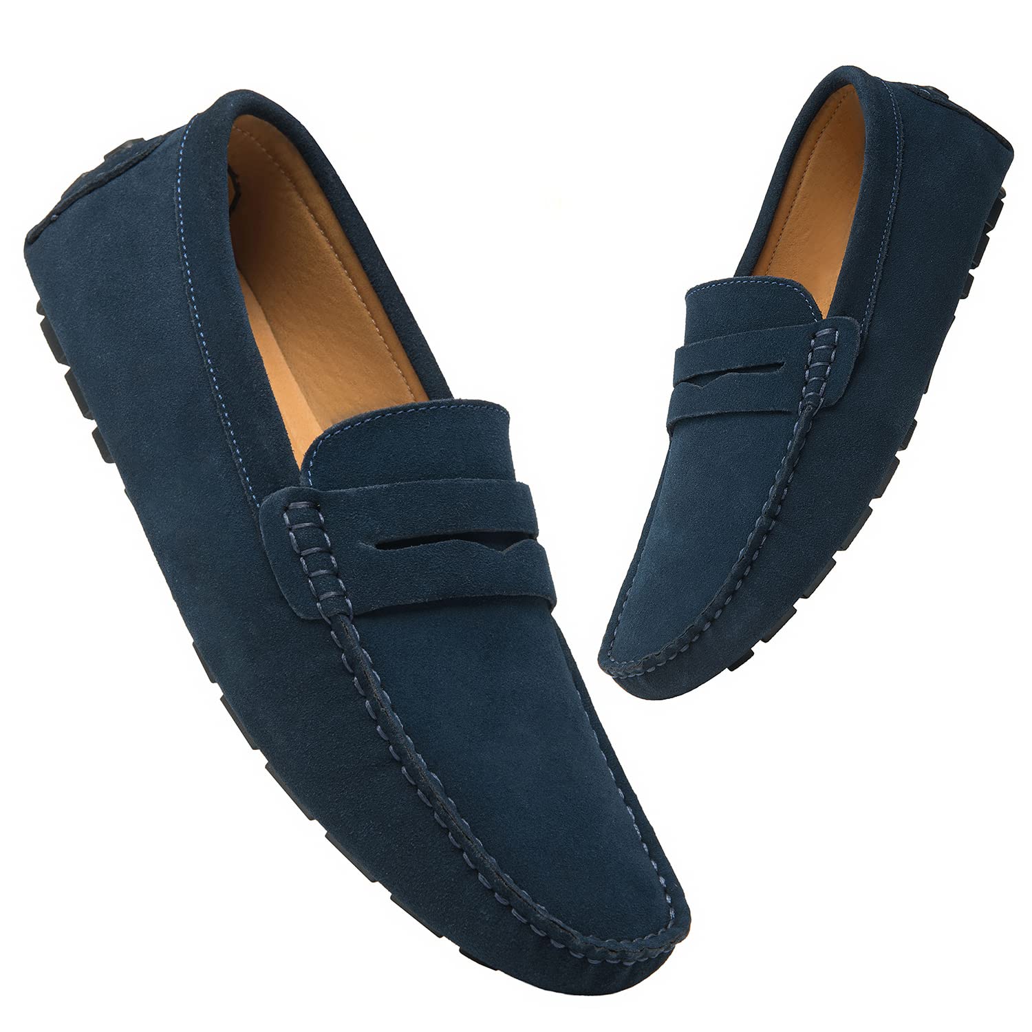 Go Tour Men's Penny Loafers - Comfortable Slip-On Moccasin Driving Shoes & Boat Shoes for Casual Wear, Office, and Travel