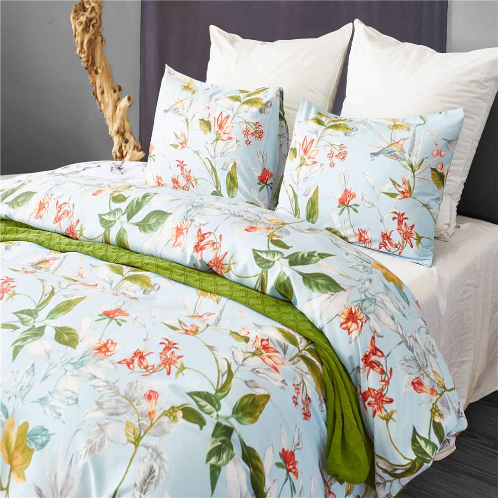 TOPCHANCES Botanical Printed Comforter Set - 100% Microfiber Bedding Set (Twin, Color #7988) | Soft & Breathable Duvet Cover for Kids, Teens & Guest Rooms | Perfect for Spring & Summer Bedding