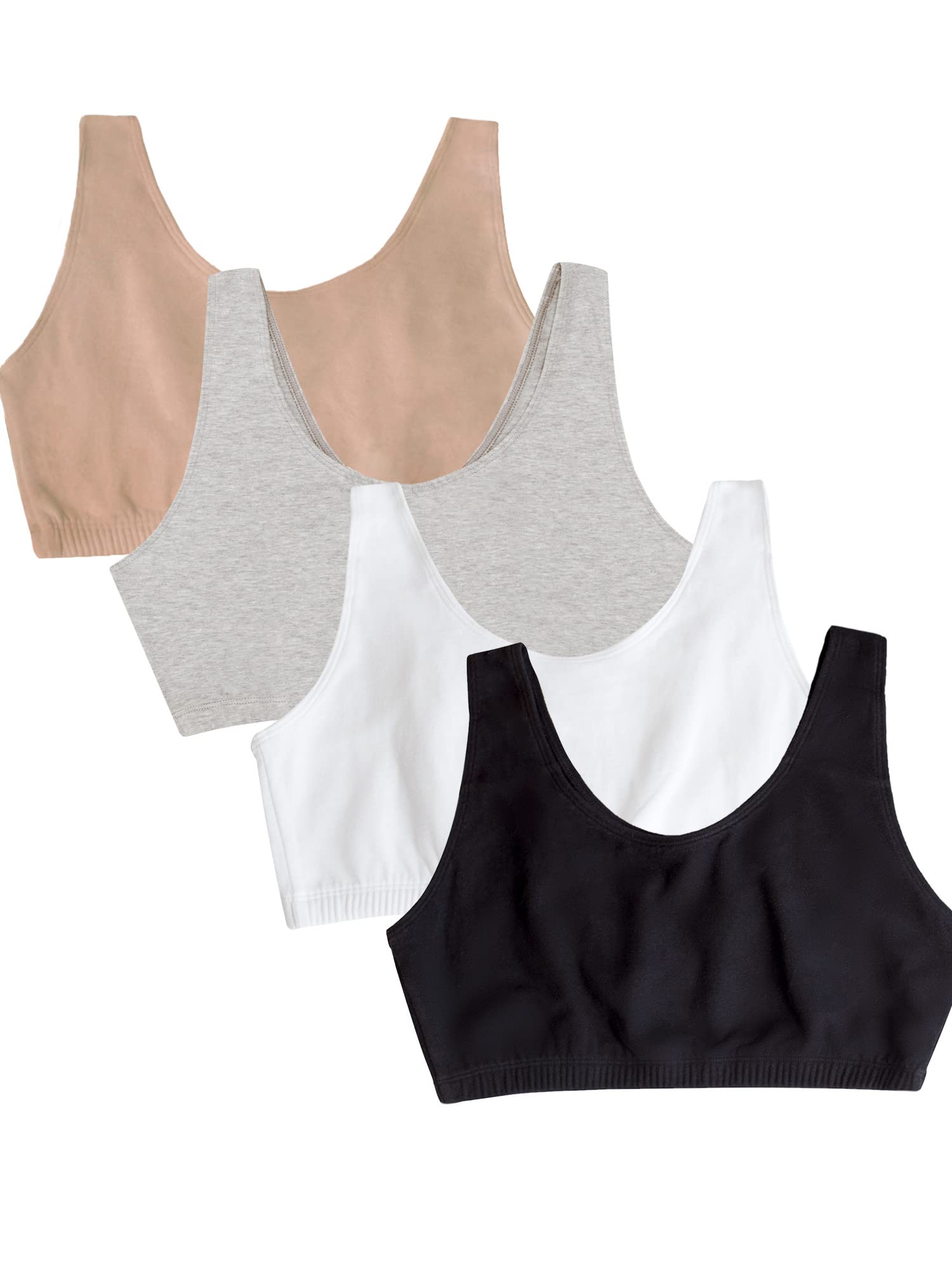 Fruit of the Loom Women's Built-Up Tank Style Sports Bra - 3 Pack Comfort Support Workout Yoga Gym Activewear