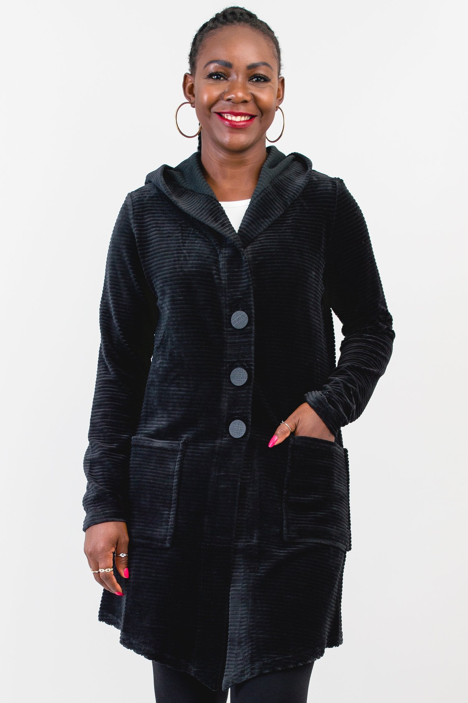 Doreen Jacket for Women - Soft Bamboo Cotton Blend, Black - Lightweight Comfort for Travel, Work & Everyday Wear