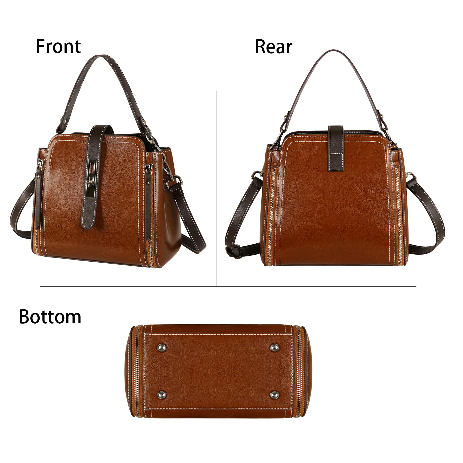 HESHE Leather Handbags for Women - Stylish Crossbody & Shoulder Bags for Daily Use